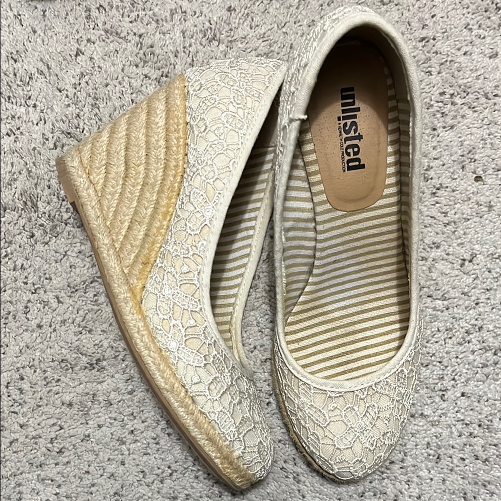 Unlisted Women's Cream Wedge Shoes
